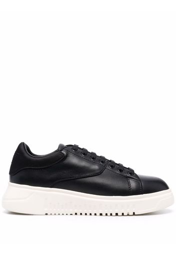 Emporio Armani panelled low-top leather sneakers - Nero