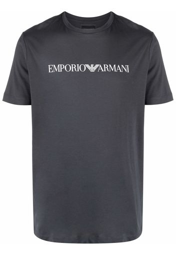 Emporio Armani logo-print cotton T-Shirt - Grigio