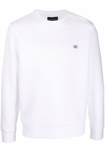 Emporio Armani logo-patch crew-neck sweatshirt - Bianco