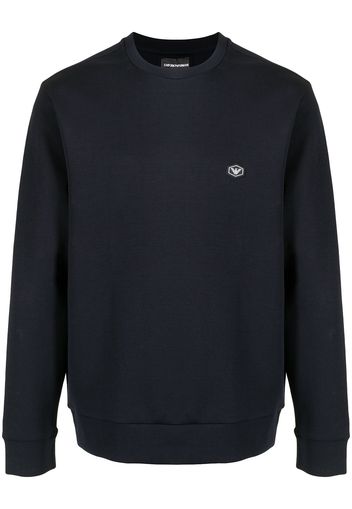 Emporio Armani logo-patch detail jumper - Blu