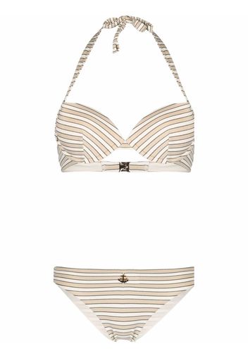 Emporio Armani striped bikini set - Toni neutri