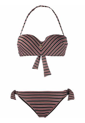Emporio Armani striped bikini set - Rosso