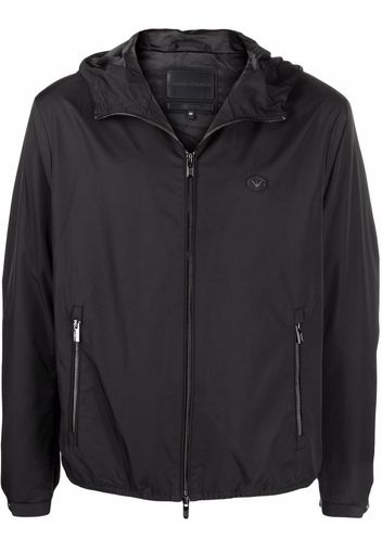 Emporio Armani logo-patch zip-up lightweight jacket - Nero