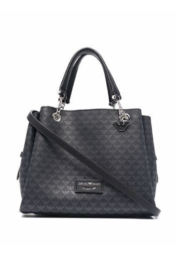 Emporio Armani monogram-print tote bag - Nero