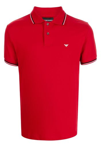 Emporio Armani embroidered logo polo shirt - Rosso