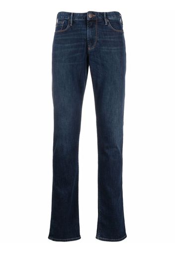 Emporio Armani mid-rise straight leg jeans - Blu