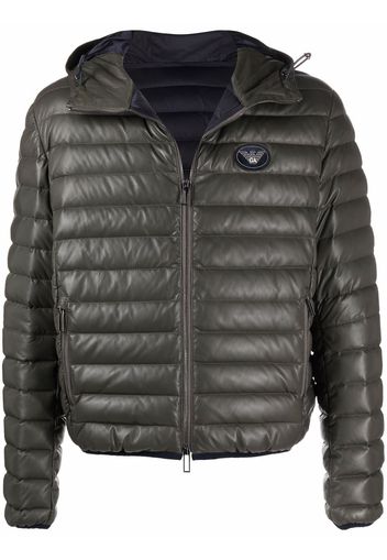 Emporio Armani padded down hooded jacket - Verde