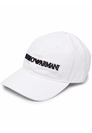 Emporio Armani embroidered logo baseball cap - Bianco