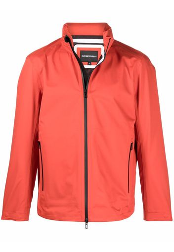 Emporio Armani zip-pocket hooded jacket - Rosso