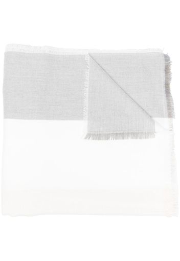 Emporio Armani tonal-stripe scarf - Bianco