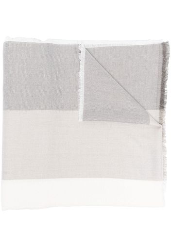 Emporio Armani tonal-stripe scarf - Grigio