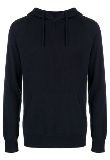 Emporio Armani logo-embroidered hoodie - Blu