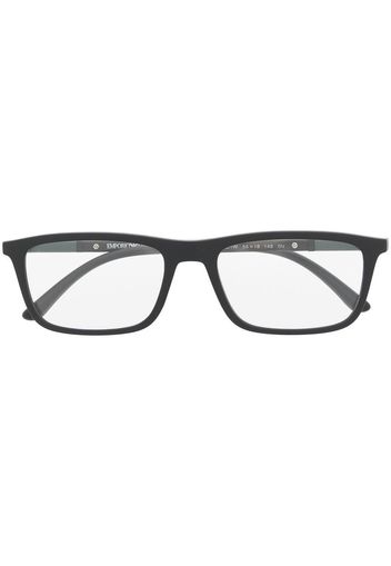 Emporio Armani matte-effect rectangle-frame glasses - Nero