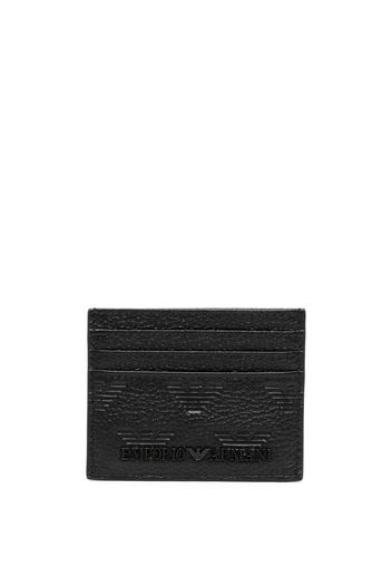 Emporio Armani debossed-logo cardholder - Nero