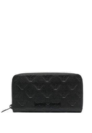 Emporio Armani logo-debossed zip-around wallet - Nero