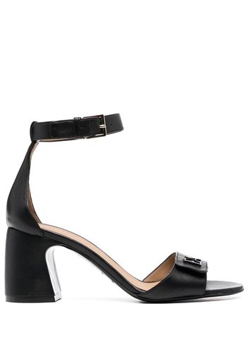 Emporio Armani ankle-buckle leather sandals - Nero