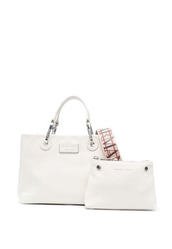 Emporio Armani calf-leather tote bag - 81018 WARM WHITE