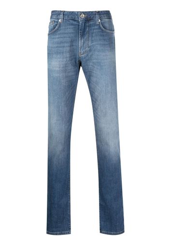 Emporio Armani faded-effect straight-leg jeans - Blu