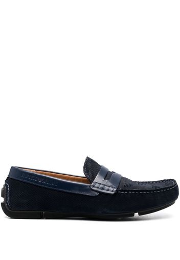 Emporio Armani logo-embossed loafers - Blu