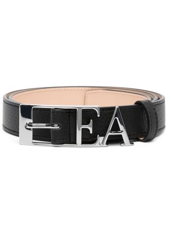 Emporio Armani logo-lettering leather belt - Nero