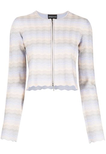 Emporio Armani zigzag-pattern cropped jacket - Viola