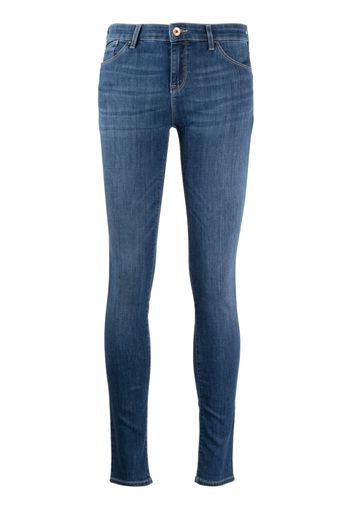 Emporio Armani embroidered-logo jeans - Blu
