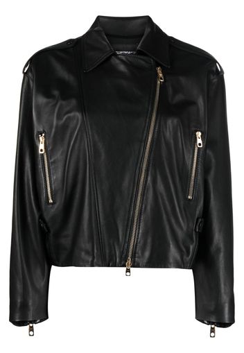 Emporio Armani leather biker jacket - Nero