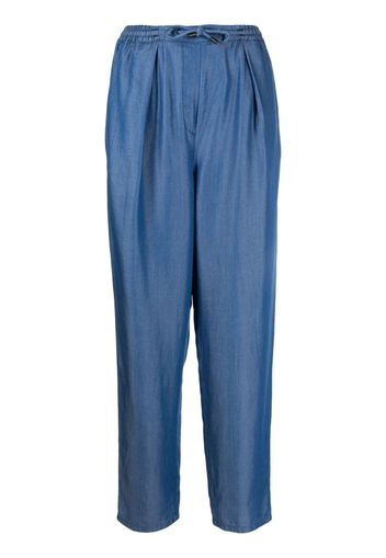 Emporio Armani high-waist drawstring trousers - Blu