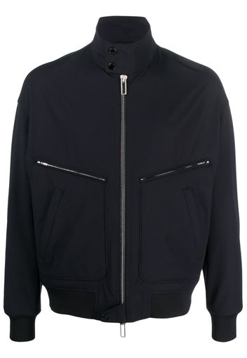 Emporio Armani zip-detail bomber jacket - Blu