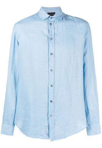 Emporio Armani long-sleeve button-up shirt - Blu