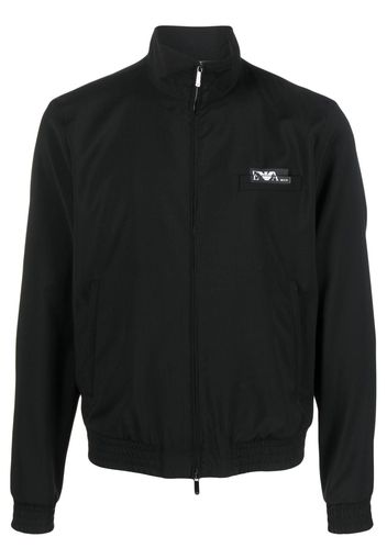 Emporio Armani embroidered-logo blouson jacket - Nero