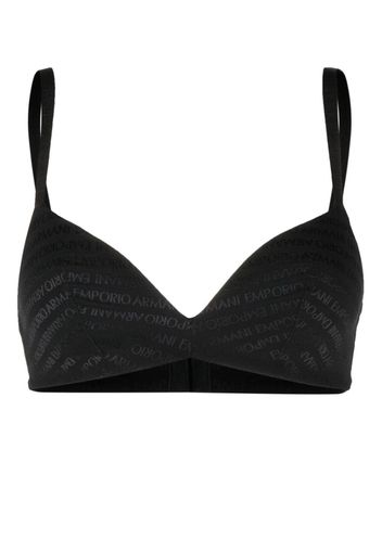 Emporio Armani logo-print padded bra - Nero