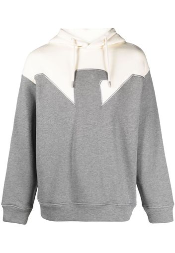 Emporio Armani panelled cotton hoodie - Grigio