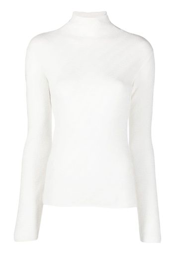 Emporio Armani chevron-pattern high-neck jumper - Bianco