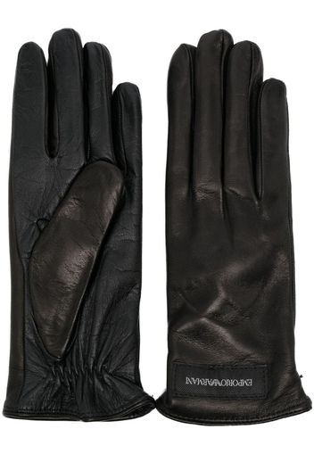 SlocogShops  Nero - Emporio Armani logo - patch leather gloves, emporio  armani biker jacket, Emporio Armani