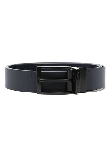 Emporio Armani Eagle-print reversible leather belt - Blu