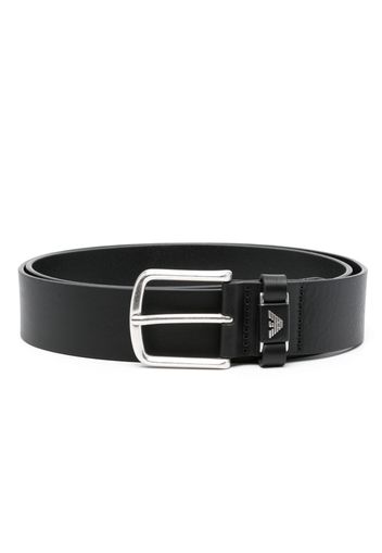 Emporio Armani logo-buckle leather belt - Nero