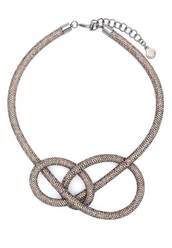 Emporio Armani crystal-embellished knot-detailing necklace - Argento