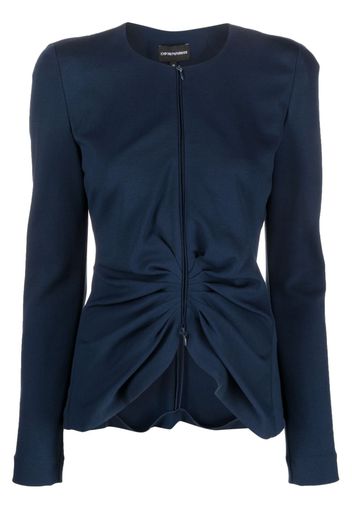 Emporio Armani pleated long-sleeved blouse - Blu