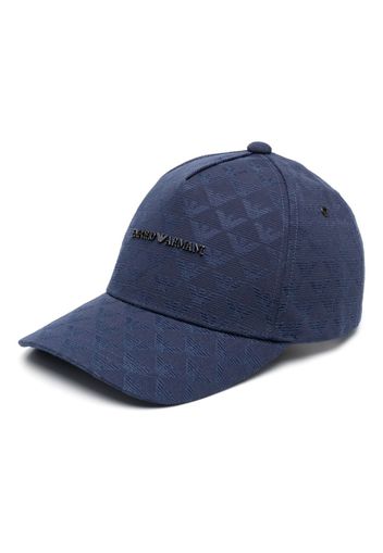 Emporio Armani monogram-pattern baseball cap - Blu