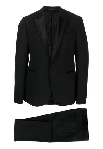 Emporio Armani satin-trim single-breasted blazer - Nero