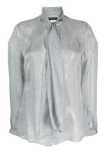 Emporio Armani geometric-pattern silk blouse - Grigio