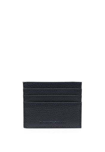 Emporio Armani logo-rubberised leather card holder - Blu