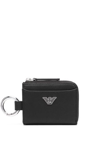 Emporio Armani eagle-plaque zipped wallet - Nero