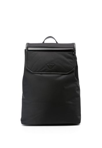 Emporio Armani logo-plaque foldover backpack - Nero