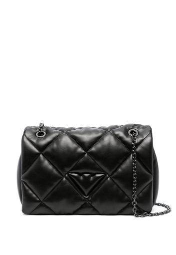 Emporio Armani logo-charm quilted shoulder bag - Nero