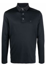 Emporio Armani logo-print long-sleeve polo shirt - Blu