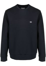 Emporio Armani logo-patch detail jumper - Blu