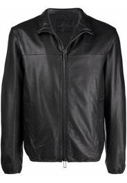 Emporio Armani zipped leather jacket - Nero