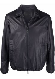 Emporio Armani drawstring hem biker jacket - Blu